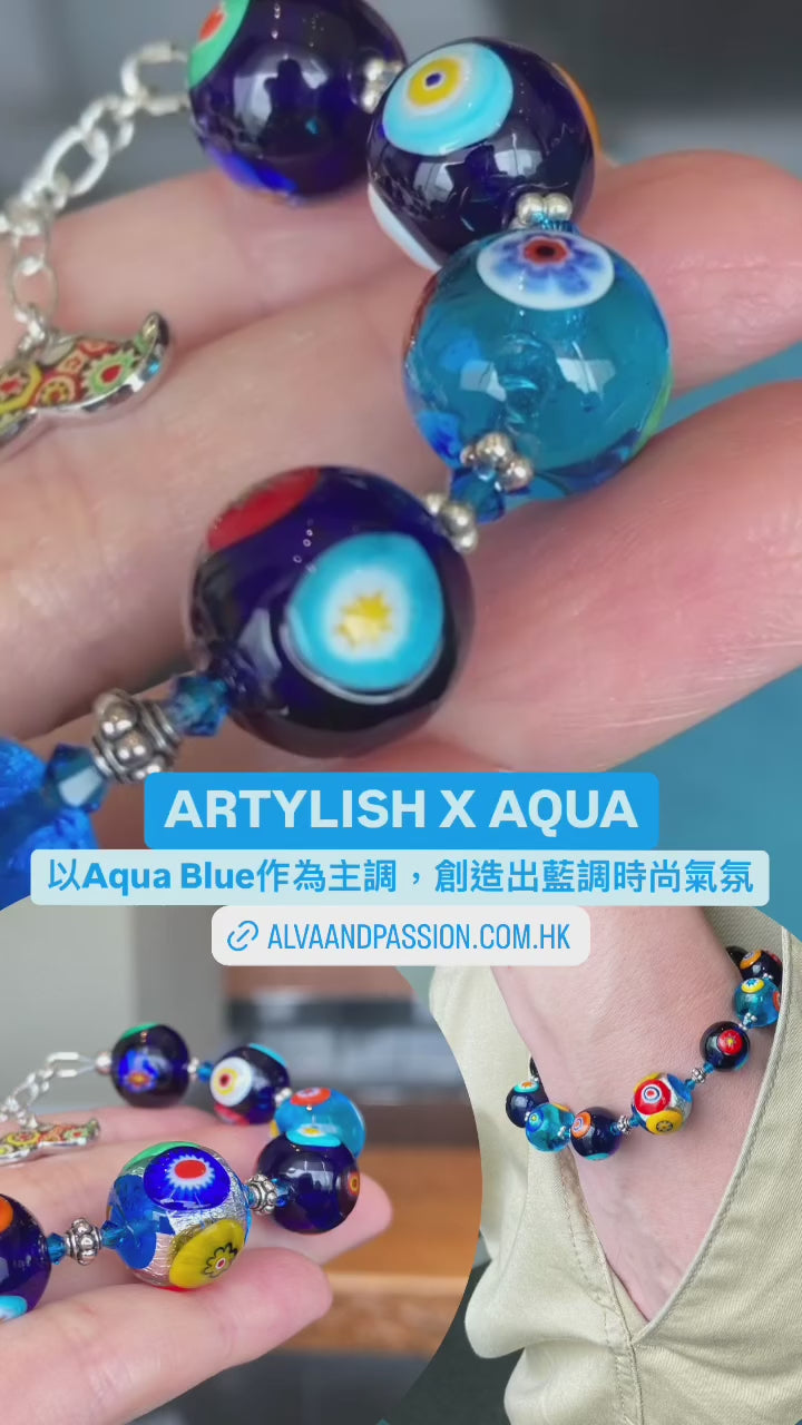 Artylish x Aqua 銀箔手鏈